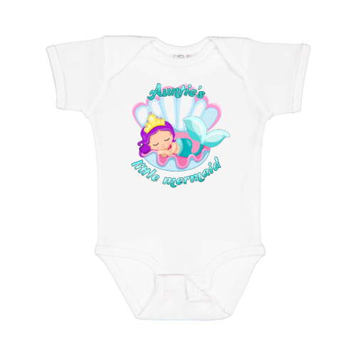 Inktastic Auntie's Little Mermaid Girls Baby Bodysuit