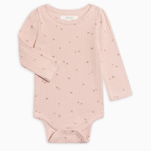 Thea Brushed Back Pointelle Long Sleeve Bodysuit