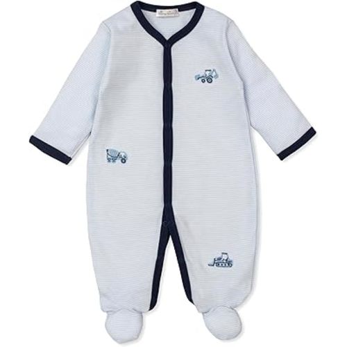 Kissy Kissy Baby Boys Infant Construction Trucks Stripe Footie