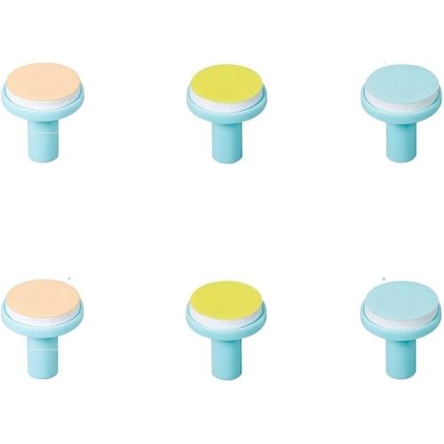 Replacement Pads Refills for Electric Baby Nail Trimmer - Jaybva 6PCS Replacement Grinding Heads Polish Disc for Standard Nail File Clippers Cutter Kit Blue Pink Yellow