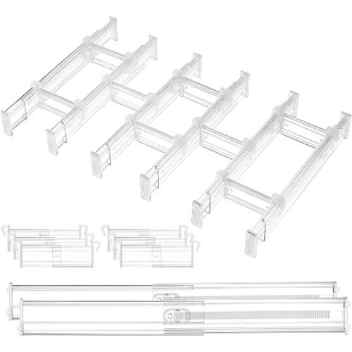 Vtopmart 4" Regular Upgrade Drawer Dividers for Clothes, 12.8"-22.3" 8 Pack