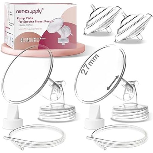 Nenesupply 27mm Flange Pump Parts Compatible w Spectra S2 S1 Breast Pumps Replacement Kit for Spectra Pump Parts S2 Parts S2 Accessories Inc Flange Duckbill Valve Backflow Protector