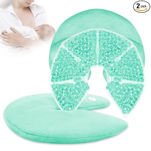 Hot Cold Gel Bead Breast Therapy Pack,Breast Ice Packs for Breastfeeding,Relief for Breastfeeding,Nursing Pain, Mastitis,Engorgement,Plugged Ducts, Boost Milk Let-Down & Production (#8 Blue)