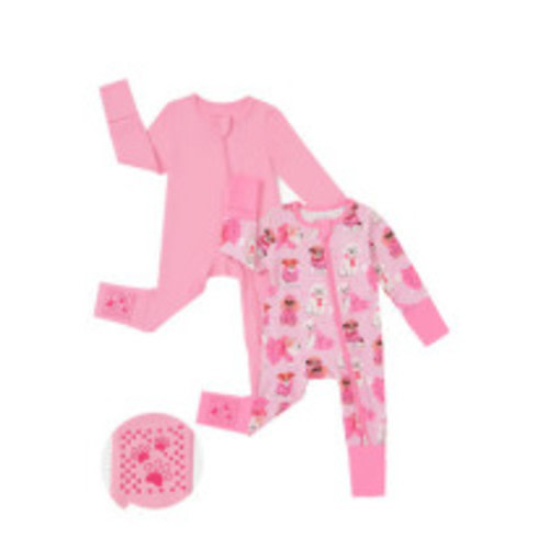 PatPat Baby 2-Pack 2-Way Zip Onesies - Pink