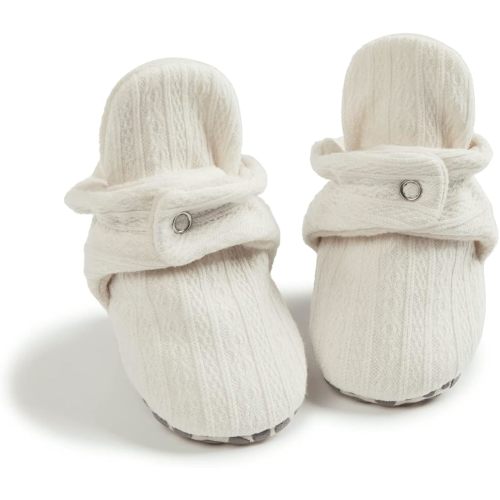 Infant Baby Boys Girls Cozy Fleece Booties Stay on Slippers Non Slip Soft Gripper Sock Shoes Toddler First Walker Newborn Crib Birthday Shower Gift