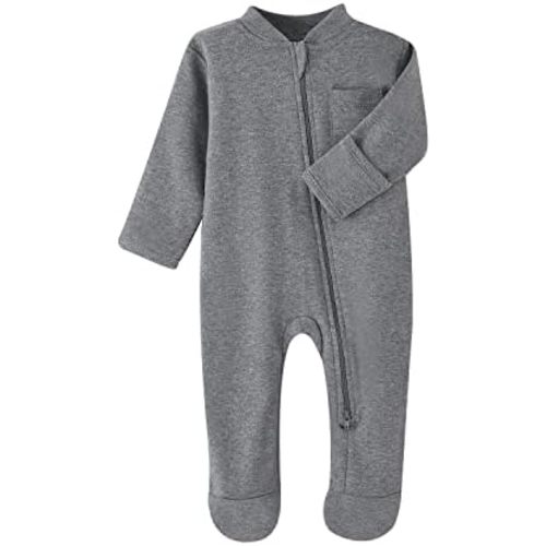 Baby Kids Sleep and Play Baby Cotton Sleeper Zip Front Footed Pajamas 0-12 Month