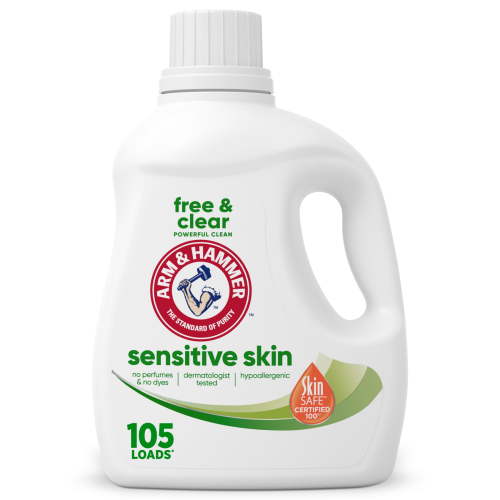 ARM & HAMMER Sensitive Skin Free & Clear Liquid Laundry Detergent 105 fl oz 105 Loads hypoallergenic odor control