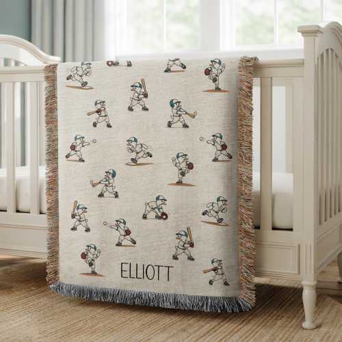 Baseball Silly Goose Baby Blanket, Little Slugger Baby Shower Gift for Boy, Personalized Baby Keepsake, Sports Nursery Decor Boys Bedroom