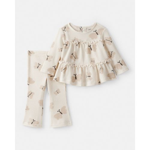Baby Girl Butterfly Top & Pant Set - Cream | Carter's