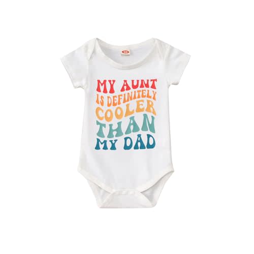 CM C&M WODRO Newborn Infant Girl Boy Bodysuit My Aunt Is Cooler Than My Dad Funny Baby Onesie Romper Unisex Baby Clothes Gift