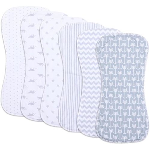 6 Pack Cotton Baby Burp Cloths Extra Absorbent Soft for Baby Boys and Girls (Multi03)
