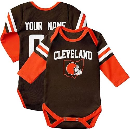 KREDE Baby Clothes Long Sleeves for Baby Boy and Girl Bodysuit Custom Name Number