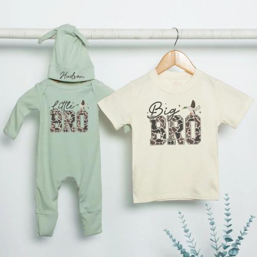 Big Brother Little Brother Matching Shirts, Duck Hunting Sibling Outfit, Camo Big Bro Shirt Little Bro Bodysuit, Personalized Baby Boy Gift