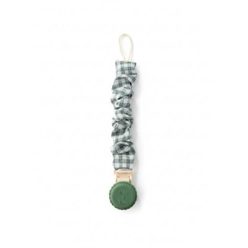 Muslin Cotton Pacifier Clips- Metal-Free, Lightweight and Secure Pacifier Holder for Babies (Olive Graine) - Mila & Lulu
