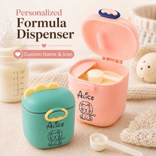 Personalized Baby Formula Dispenser, Custom Name Milk Powder Container, Cute Travel Baby Snack Box, Baby Shower Gift, New Mom Gift