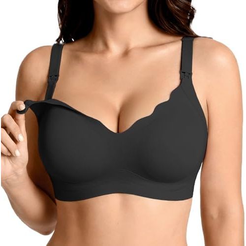 Maternity Nursing Bra for Women Breastfeeding - Pregnancy Pumping Breast Feeding Seamless Hands Free Bras with Support