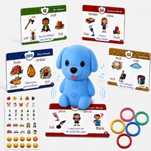 Interactive Reader Dog Toy with Talking Phonics Learning Flash Cards