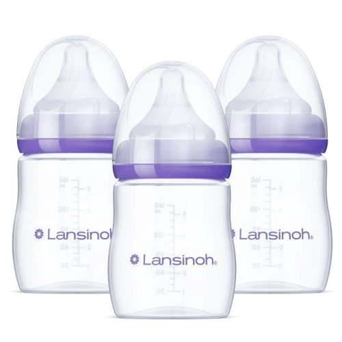 Lansinoh Anti-Colic Baby Bottles with Nipples - 3pk