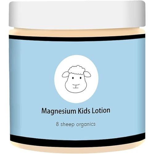 8 Sheep Organics Magnesium Lotion for Kids,Magnesium Lotion for Sleep,Topical Magnesium Cream Helps Kids Stay Calm at Bedtime and During The Night(4 oz)