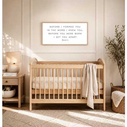 Jeremiah 1:5 Wooden Sign | Christian Nursery Wall Art Framed