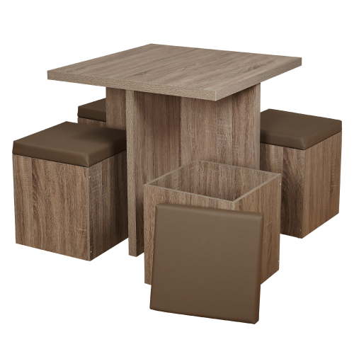 Mainstays 5-Piece Dexter Dining Room/Kitchen Set with Storage Ottoman, Multiple Colors