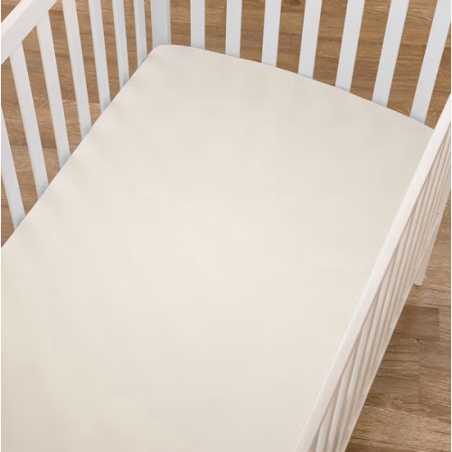 American Baby Company 100% Natural Cotton Fitted Crib Sheet 52" x 28" - Soft, Breathable, Hypoallergenic & Gentle Toddler Bed Sheet, Ecru, Neutral for Boys & Girls
