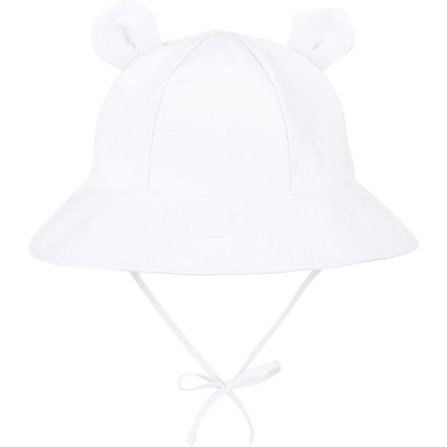 Zando Wide Brim Baby Sun Bucket Hat 0-4T UPF 50+ - Sun Protection Toddler Beach Hats with Bear Ears Infant Hat Adjustable