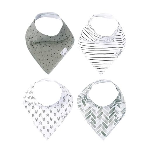 Copper Pearl 4 Pack Soft Cotton Baby Bibs for Drooling and Teething, Absorbent Drool Bibs for Baby Girl and Boy, Adjustable to Fit Newborns to Toddlers, Tons of Styles (Alta Set)