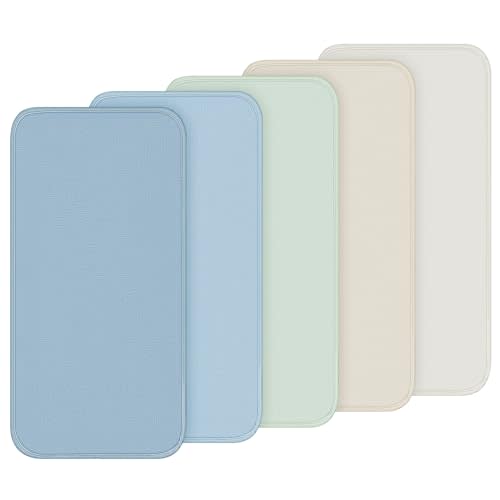 Hahafelt 5 Pcs Waterproof Changing Pad Liner, Sun, Moon | 27.5 X 14 in Muslin Reusable Liners, Water Repellent Travel, Washable Checkerboard Covers for Nursery Diaper Bag