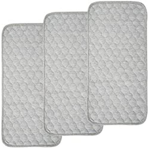BlueSnail Quilted Thicker Waterproof Changing Pad Liners 3 Count(Gray 13” x 27”)