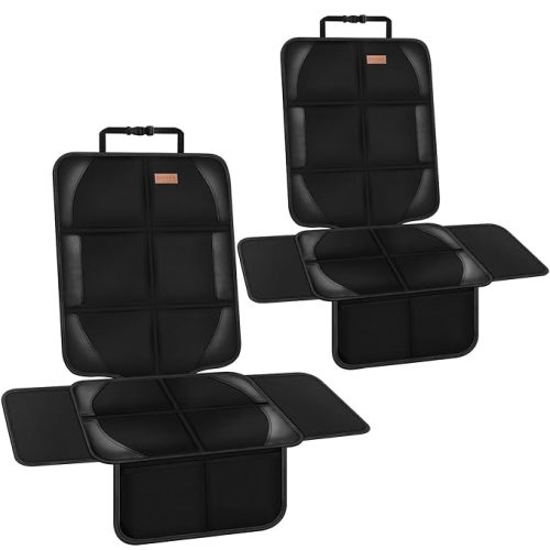 Car Seat Protector Covers for Child Car seat mat, 600D Waterproof Non-Slip with Storage Pockets, Cushion Protectors Large Size, Prevent Dirt Scratches (Black 2)