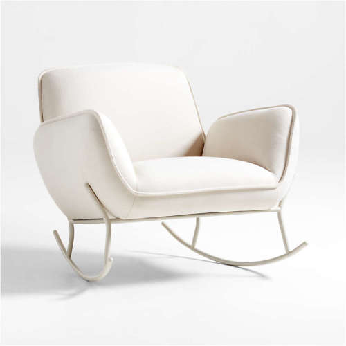 Tonal Cream Upholstered Nursery Rocking Chair
