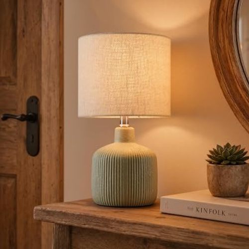 Ceramic Table Lamp, Oliver Green, 17.75"