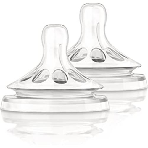 Philips AVENT BPA Free Natural Slow Flow Nipples, 2-Pack.