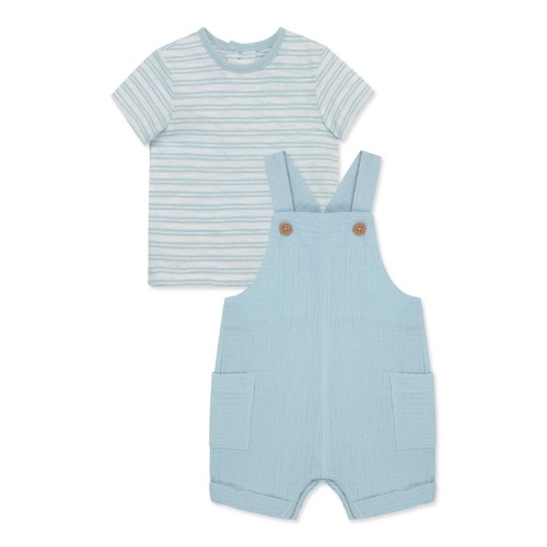 Stripe T-Shirt & Overalls Set, 9M