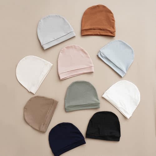 Konssy 6-Pack Baby Beanie Hats for Newborns, Soft Infant Caps for Boys & Girls, 0-6 Months