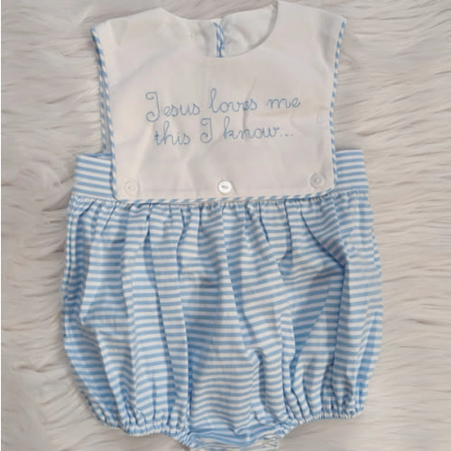 Jesus Loves Me Boy Bubble – Olive You Kids Clothing