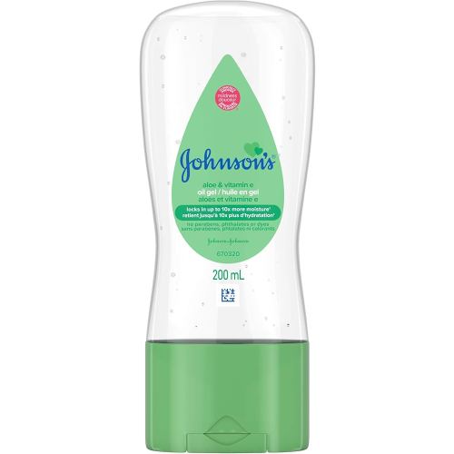 Johnson's Baby Oil Gel with Aloe Vera, Vitamin E and Mineral Oil, 200 ml