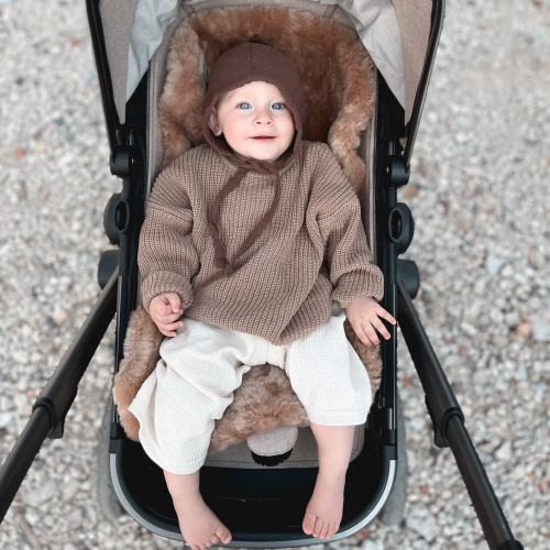 Baby Universal 100% Sheepskin Pram Buggy Liner, Stroller Liner Beige, Baby Leather Accessories, Stroller Pad, baby shower gift, play mat
