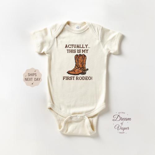 This Is My First Rodeo Baby Outfit, Cowboy Baby Bodysuit, Funny Western Baby Outfit, Baby Shower Gift, Cute Natural Baby Outfit