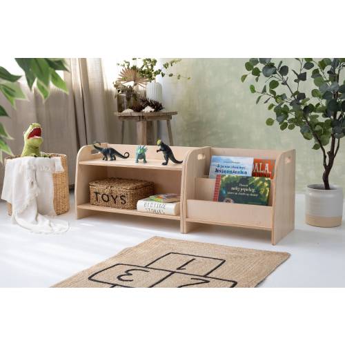 SET of 2x  Small montessori shelves, toodler storage book case, and  toyshelf