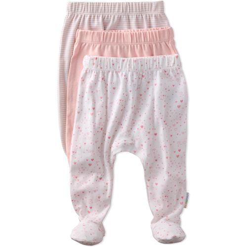 Butterblu Unisex-Baby Fallon 3-Pack Footed Pants 100% Organic Cotton Bottoms for Baby Boys & Girls