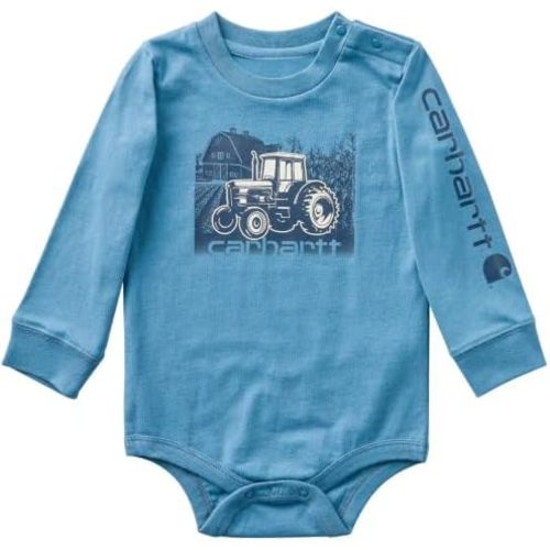 Carhartt Kid's CA6849 Long-Sleeve Tractor Bodysuit - Boys