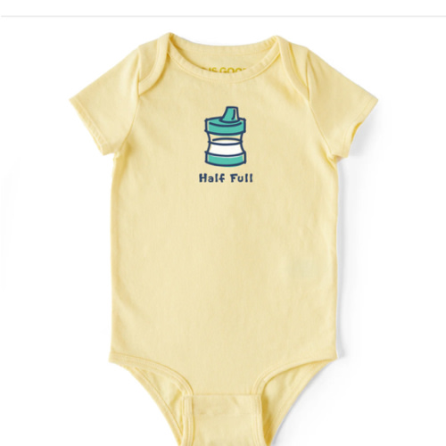 Kids' Baby Half Full Sippy Cup Crusher Bodysuit | Life is Good® Official Site