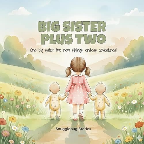 Big Sister Plus Two: Children’s Storybook for Girls Becoming Big Sisters of Twins – Perfect Gift for Families Expecting Twins (Becoming a Big Sibling to Twins) Paperback – Large Print, October 5, 2025