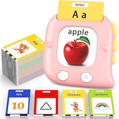 Kidzdo Toddler Talking Flash Cards with 560 Sight Word, Christmas Birthday Gifts for Ages 2-6 Girls, Autism Sensory Toys, Montessori Speech Therapy Learning Toys for 2 3 4 5 6 Year Old Kids, Pink