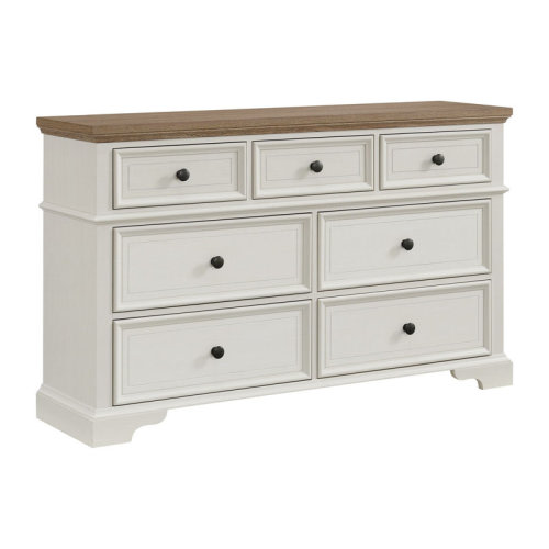 Picket House Furnishings Ulysses Youth 7-Drawer Dresser in Brown and White | Wayfair