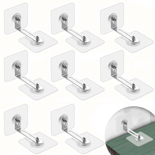 Furniture Anchors(10 Pairs),Happon No Drill Furniture Straps for Baby Proofing,Self-Adhesive Anti Tip Furniture Straps,Furniture Safety Straps for Toddlers Kids Children Pets Safety