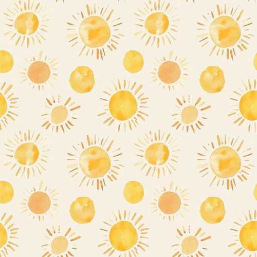 Yellow Sun Print Cotton Fabric, Childrenswear, Quilting, Home Decor Supply Buy By Half Yard,Width is fixed at 57 inches
