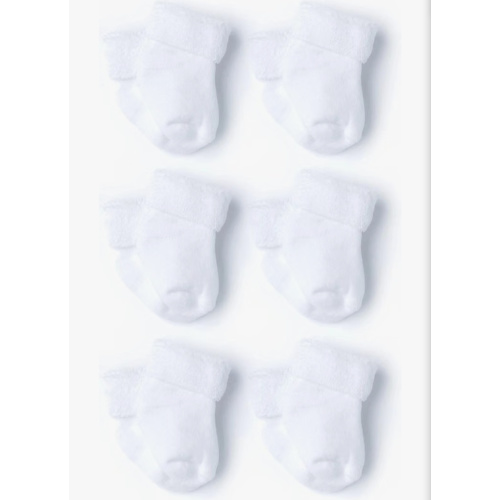 Gerber Baby Boys & Girls 6-Pack White Terry Socks